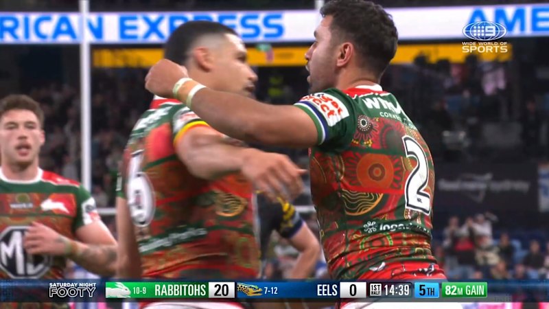 Alex Johnston scores first-half hat-trick against the Eels