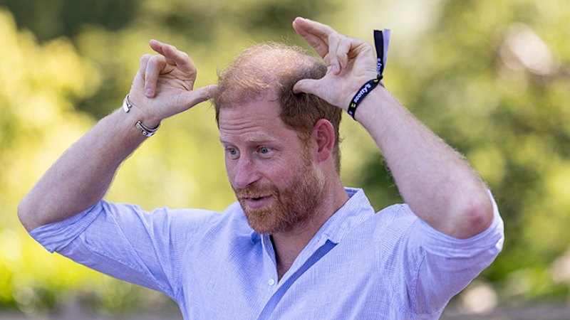 Prince Harry takes part in goat yoga at charity event for bereaved military children