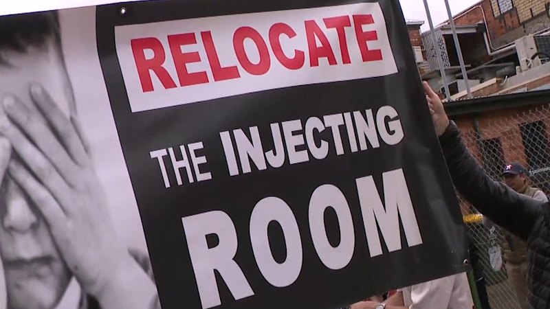 Locals rally against injecting room