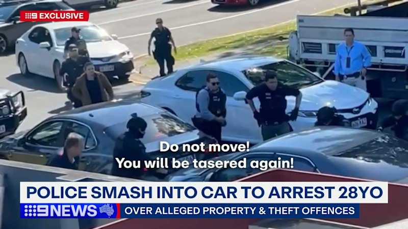 Police smash into car in dramatic Gold Coast arrest