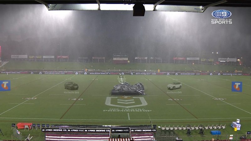 Wild weather hits Brookvale Oval