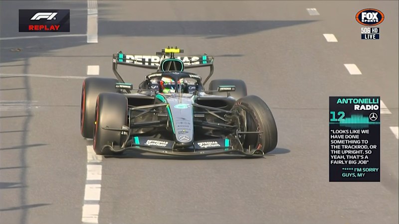 Kimi Antonelli crashes out in Azerbaijan GP qualifying, starting deep in the field