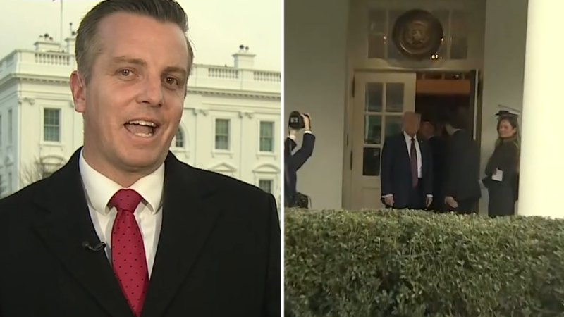 9News reporter doorstops Trump outside White House