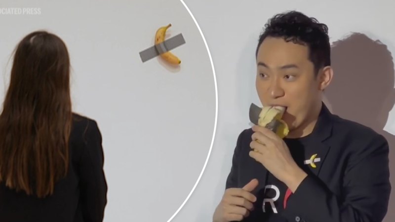 Cryptocurrency entrepreneur who bought banana art for $9.5 million eats the fruit in Hong Kong