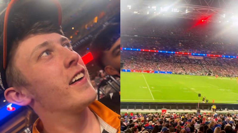 Dance Monkey plays after first grand final try