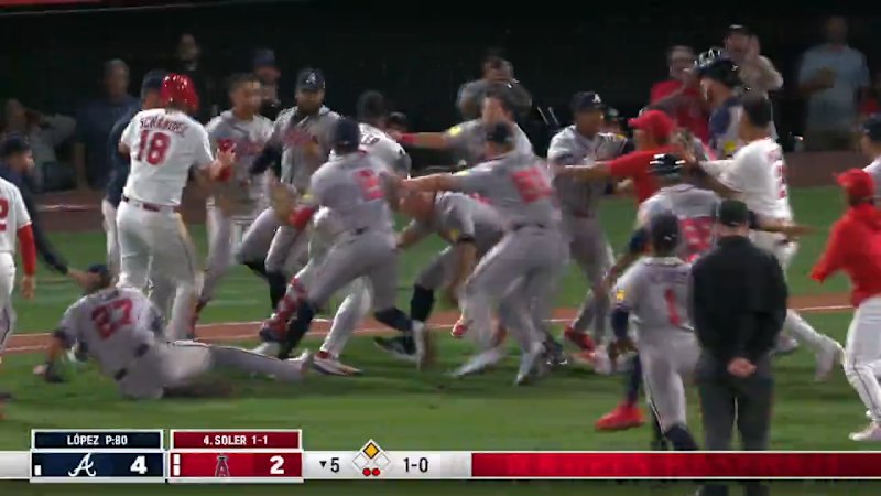 Benches cleared in wild MLB brawl