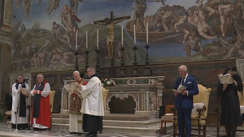 King Charles and Pope Leo pray together in historic service