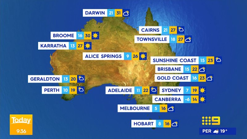 National weather forecast for Sunday June 22