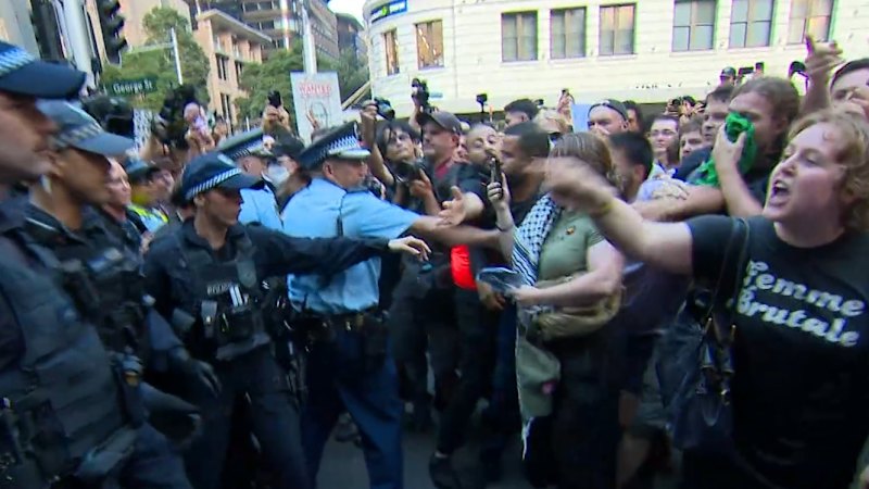 Premier, police and protesters respond to violent clashes in Sydney