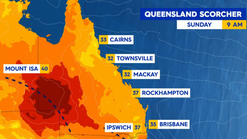 Queensland to swelter under heatwave and stormy conditions