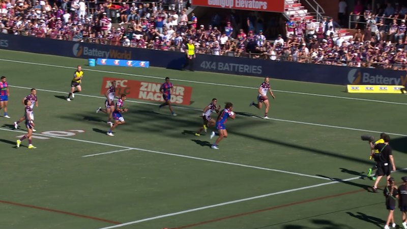 Young finds the corner