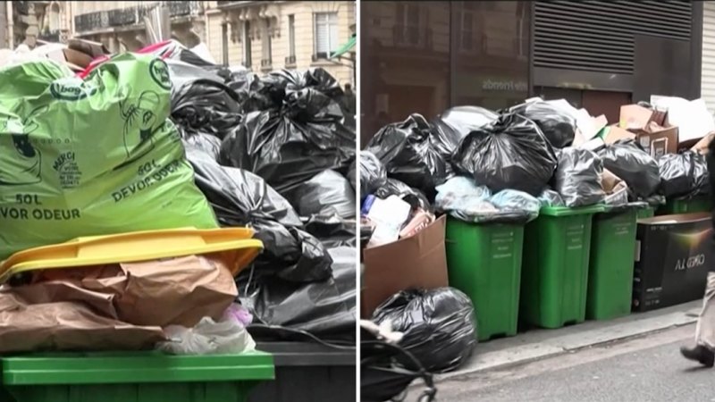 Emeklilik reformu grevleri devam ederken Paris'te çöpler birikiyor