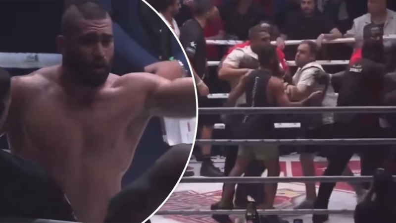 Ex-UFC star's boxing debut ends with all-in brawl