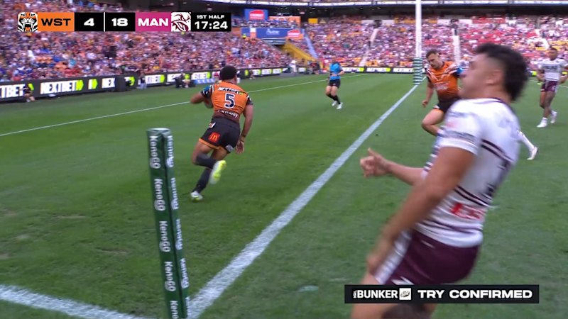 Luke Laulilii puts Manly on the board