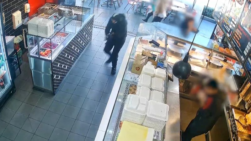 Police release CCTV of Sydney kebab shop shooting