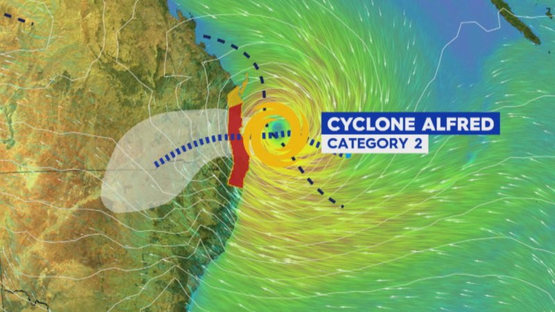 Tropical Cyclone Alfred heading towards thousands of homes