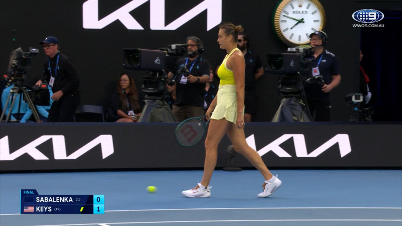 Sabalenka struggles with serve in wind