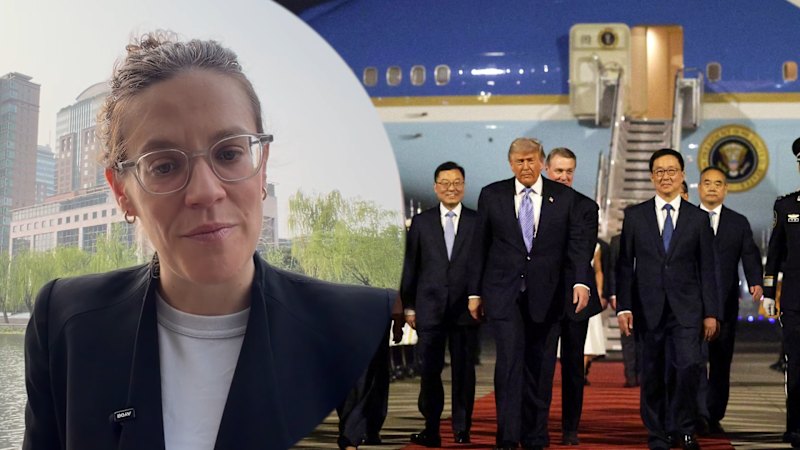 US President Donald Trump arrives in Beijing for summit with Chinese leader Xi Jinping
