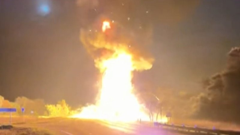 Truck driver unaccounted for after fiery crash south of Sydney