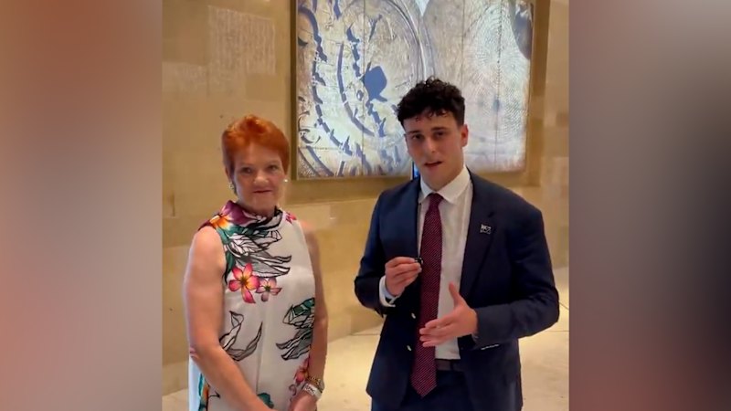 Pauline Hanson interviewed by far-right influencer