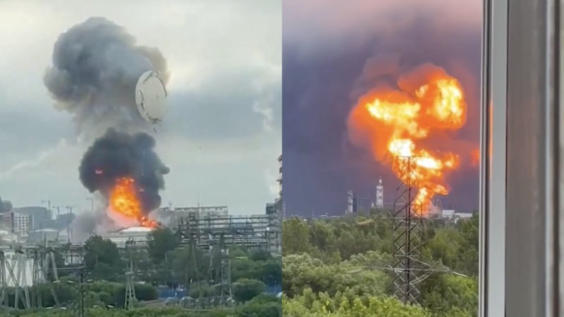 Fuel storage lid flies off as drone hits Moscow refinery
