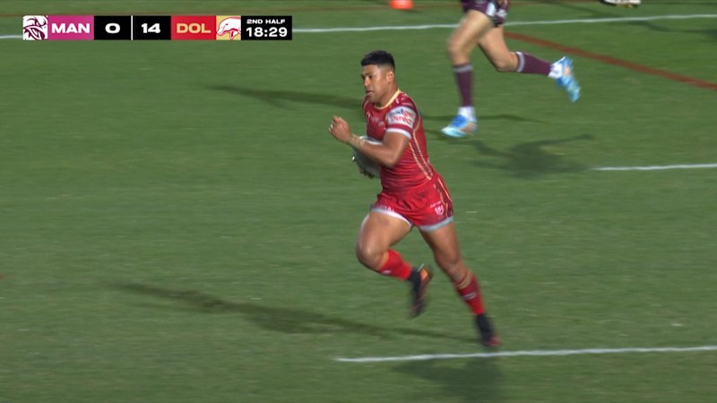 Dolphins score a 90-metre try to beat Manly as Jack Bostock delivers