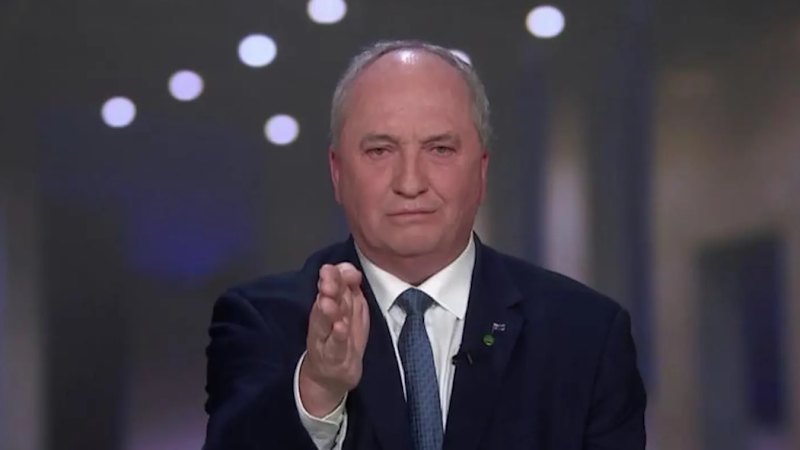 Barnaby Joyce responds “not Jesus Christ” during ABC 7.30 questions on One Nation super policy