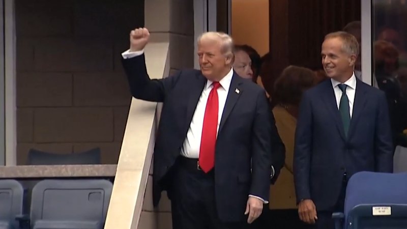 Donald Trump attends US Open final