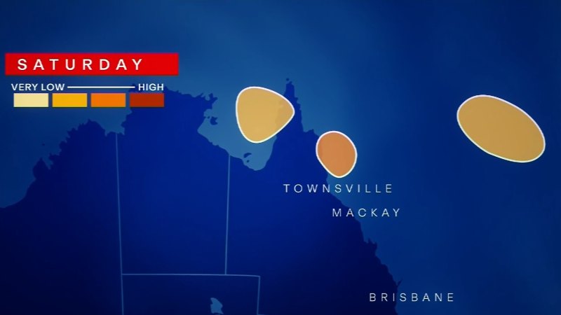 Three cyclones looming off Far North Queensland