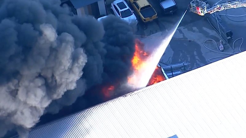 Fire erupts at storage facility in Sydney's south-west
