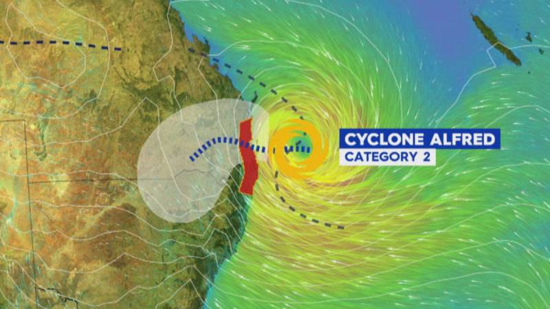 Queensland braces for the worst as Tropical Cyclone Alfred makes final approach