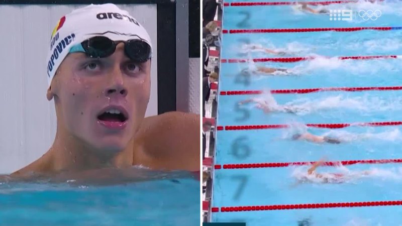 Popovici touches for gold in 200m freestyle thriller