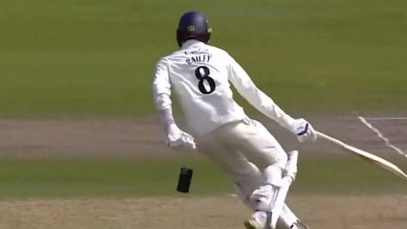 County bowler drops phone mid-pitch