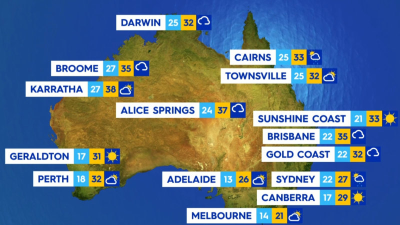 National weather forecast for Sunday December 8