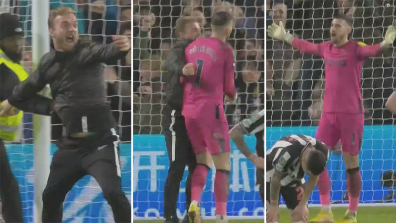 Fan confronts goalie after late goal