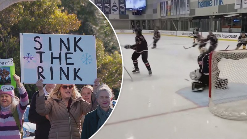 Locals stage protest against ice rink 