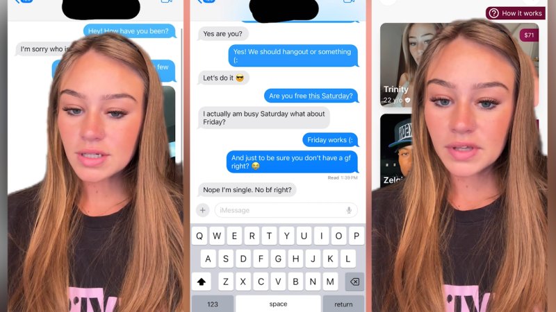 Trinity revealed a total stranger's cheating ways in just a few texts