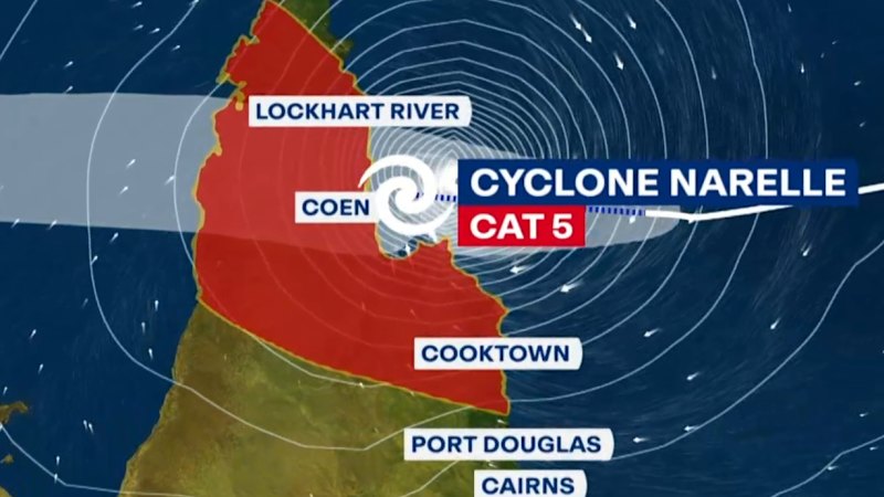 Cyclone Narelle strengthens