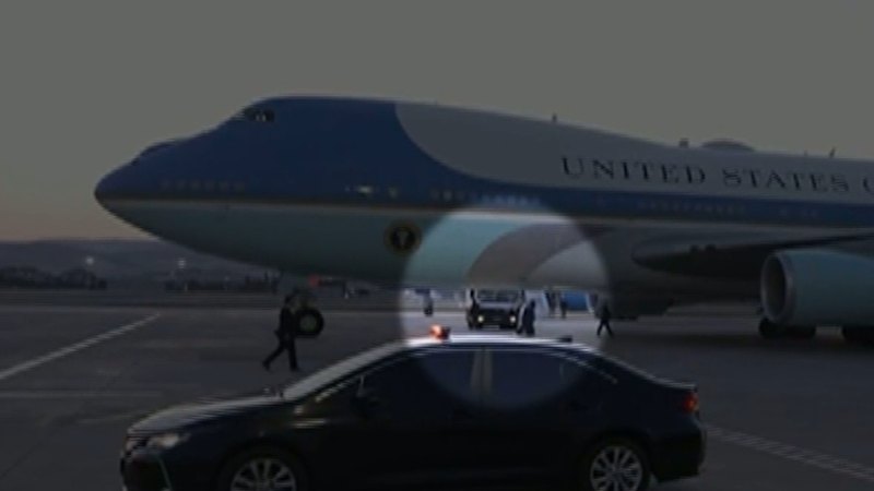 Trump sneaks onto alternate military plane after potential threat