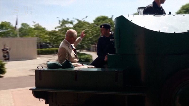King Charles III rides in Challenger 2 tank during Dorset visit
