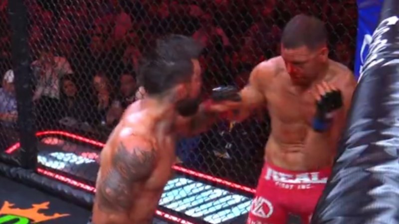 Diaz bloodied as fight called off