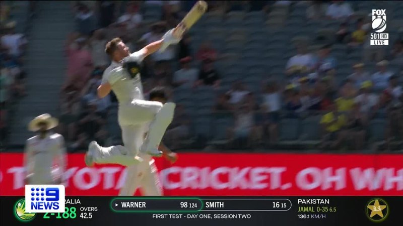 Warner's ton pushes Australia ahead