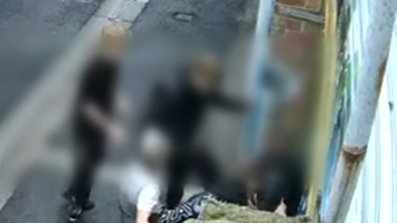 Police search for gang after boy bashed in alleyway