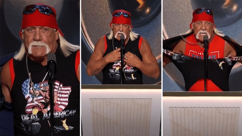 Hulk Hogan delivers a message at the Republican National Convention