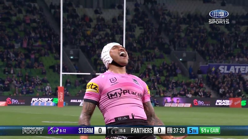 Brian To’o scores his 100th NRL try for Penrith