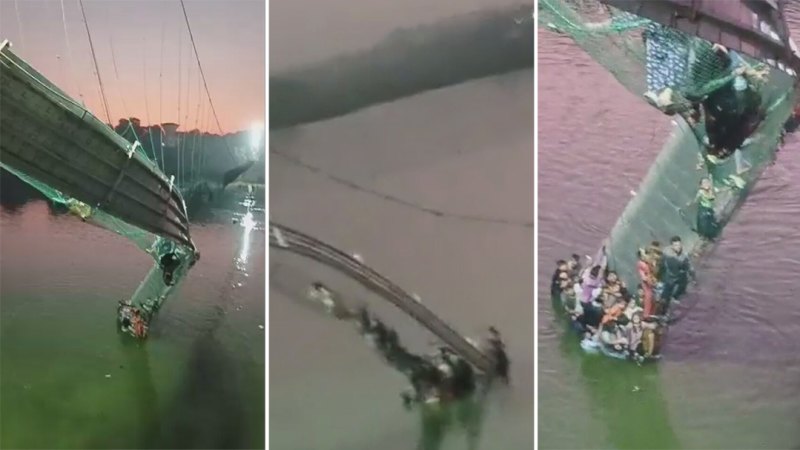 Hindistan'da asma köprü çöktü, en az 60 kişi öldü
