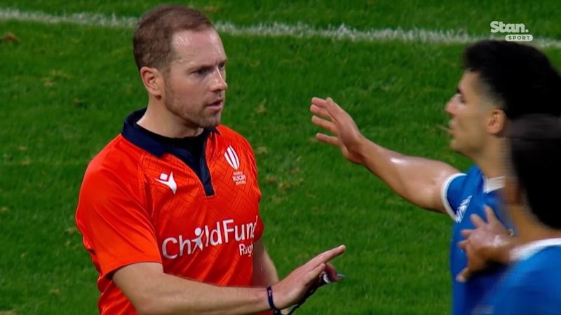 Angus Gardner reports being touched by Argentina’s Tomas Albornoz
