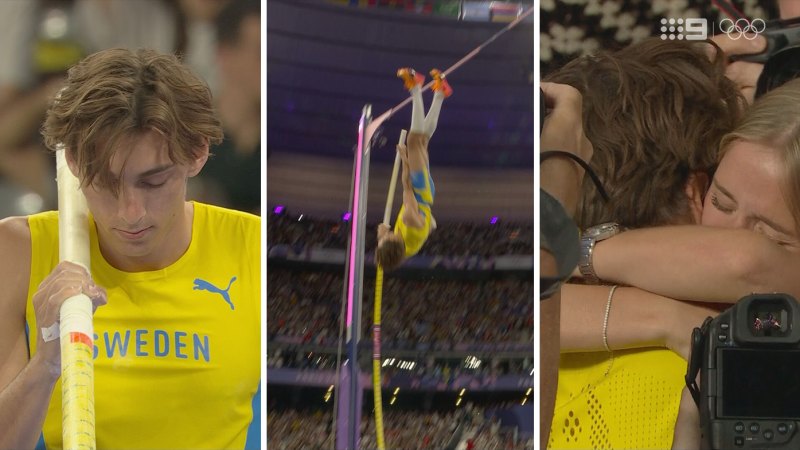 Swedish star breaks pole vault world record