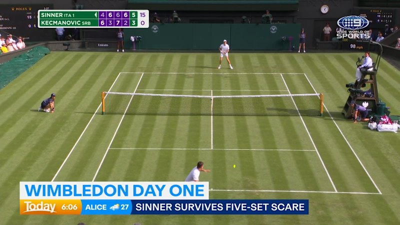 Sinner survives five-set Wimbledon scare