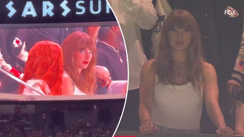 Taylor Swift reacts as Super Bowl crowd boos her